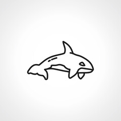 killer whale line icon, killer whale outline icon