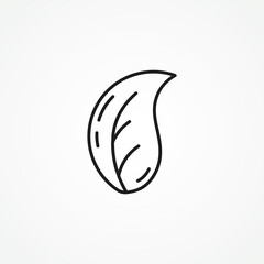 leaf line icon. three leaf web linear icon.