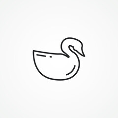 Fototapeta premium Swan line icon. Swan bird line icon.