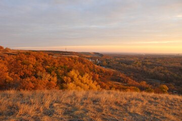 golden hour in the mountains, autumn