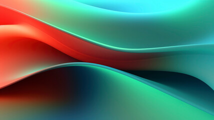 Abstract red green gradient curves background.