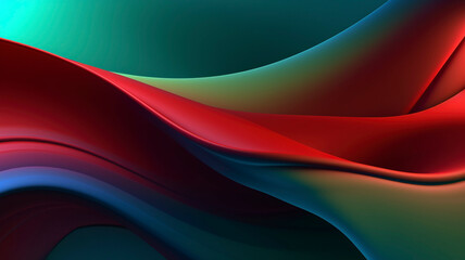 Abstract red green gradient curves background.