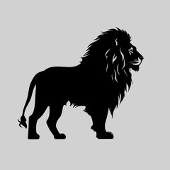 Lion king black silhouette animal vector illustration