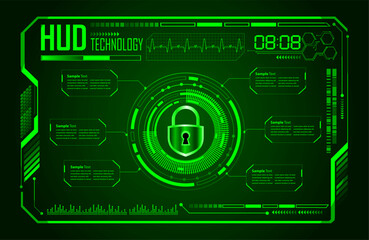 Closed Padlock on digital background, cyber security