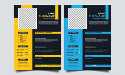 Professional CV resume template design 