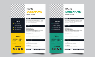 Professional CV resume template design 