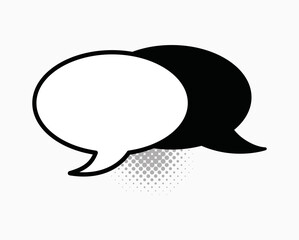 Blank text comic black speech bubbles in pop art style