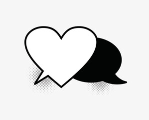 Blank text comic black speech bubbles in pop art style