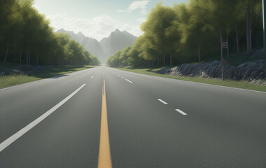 Asphalt road. Ai generated technology