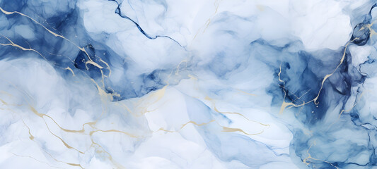 High resolution blue and white marble background. Generative AI.