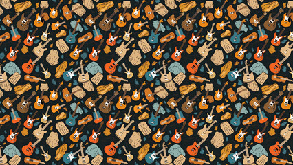 Rock & Roll background (Generative AI)