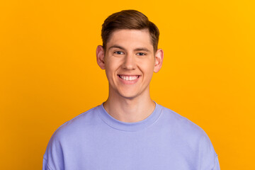 Young casual man portrait isolated on bright color background