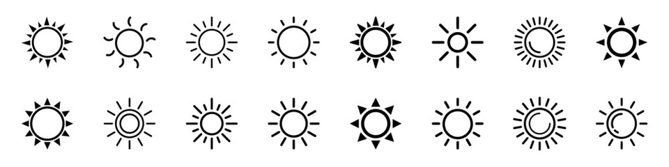 Sun icon vector isolated, sun symbol.