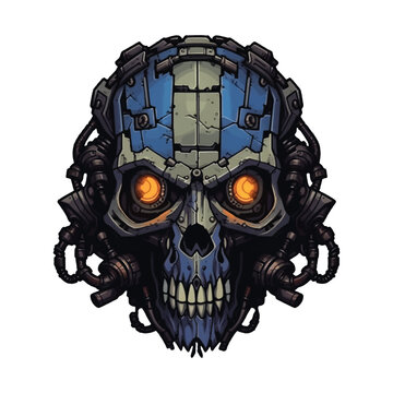 Robot Skull cyborg astronaut Mascot Logo, Ideal for Sport and e-Sport Teams, Illustration Vector Graphic art