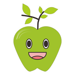 green apple with a smile