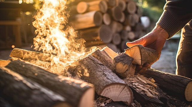 Wooden boards are stacked in a sawmill or carpentry shop. Sawing drying and marketing of wood. Industrial background