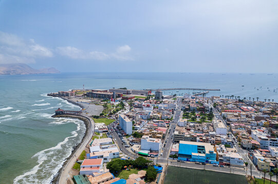 Aerial view of the District of La Punta, located in Callao.