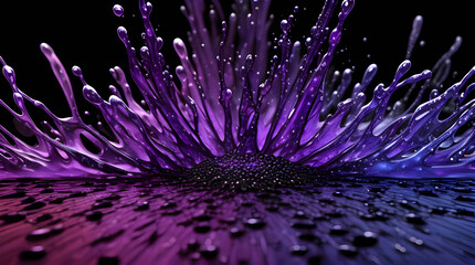 Abstract Pattern Black Background Sprinkled With Purple And Blue, Generative AI