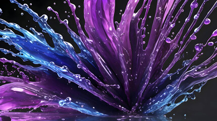 Abstract Pattern Black Background Sprinkled With Purple And Blue, Generative AI