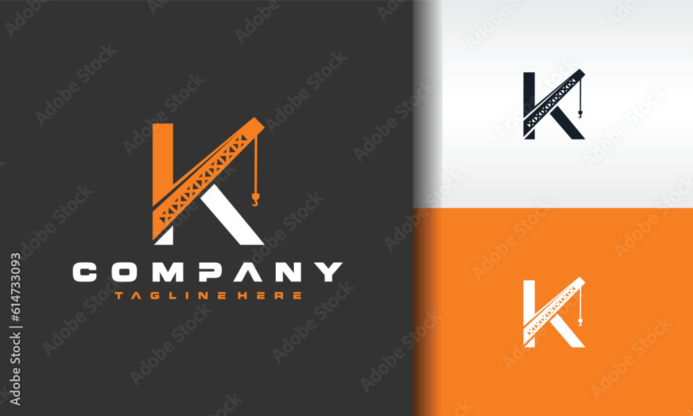 Wall mural letter k crane logo