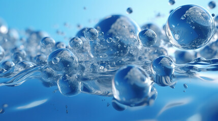 Blue water made out of air bubbles for background or wallpaper