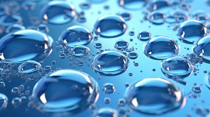 Blue water made out of air bubbles for background or wallpaper