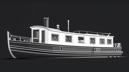 Obraz premium Emblem template with ship, nautical logo, generative AI.