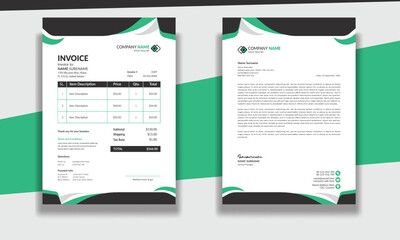 Corporate modern professional clean business invoice and letterhead design template with yellow blue green and red color creative modern letter head design template for your project letterhead .