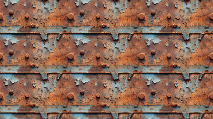 Seamless rusty metal pattern, created with generative AI technology