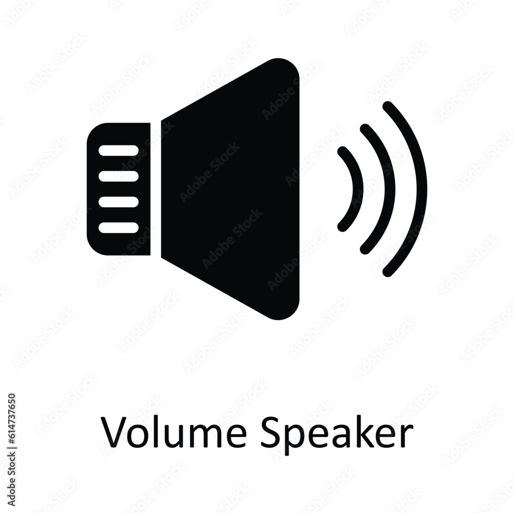 Aufkleber volume speaker vector solid icon design illustration. network and communication symbol on white back