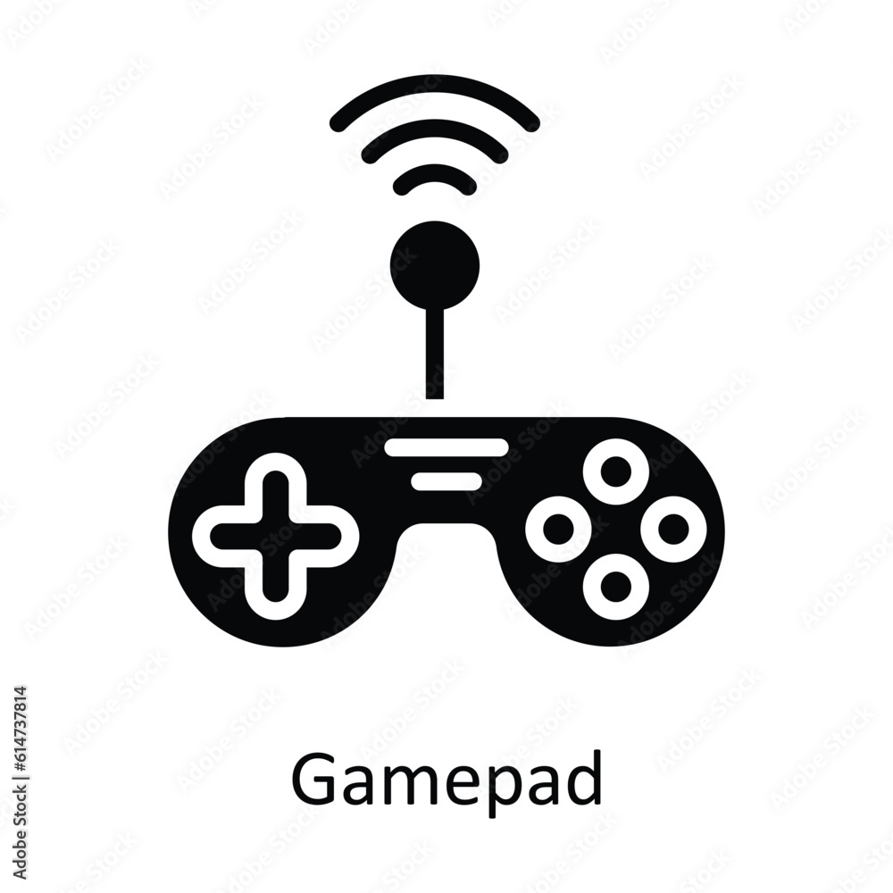 Aufkleber gamepad vector solid icon design illustration. network and communication symbol on white background 