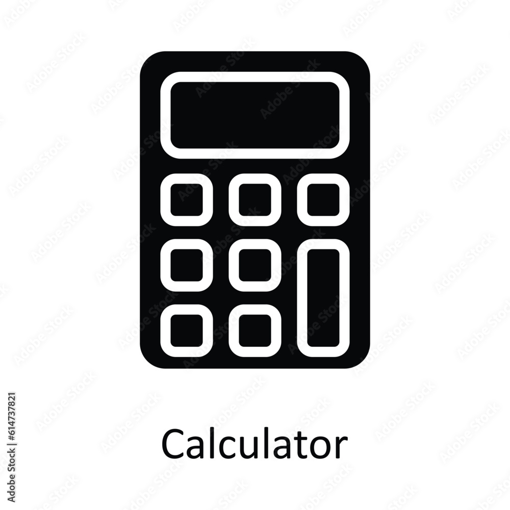 Poster calculator vector solid icon design illustration. network and communication symbol on white backgrou