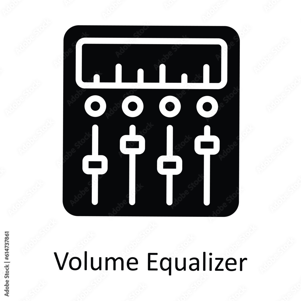 Poster volume equalizer vector solid icon design illustration. network and communication symbol on white ba