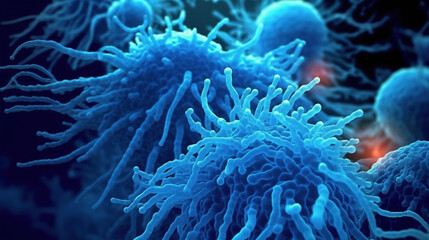 Naklejka na ściany i meble Microscopic bacteria illustration