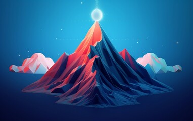 Fototapeta na wymiar triumphant Futuristic Mountain Illustration, Generative AI