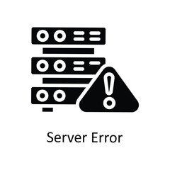 Server Error Vector Solid Icon Design illustration. Network and communication Symbol on White background EPS 10 File