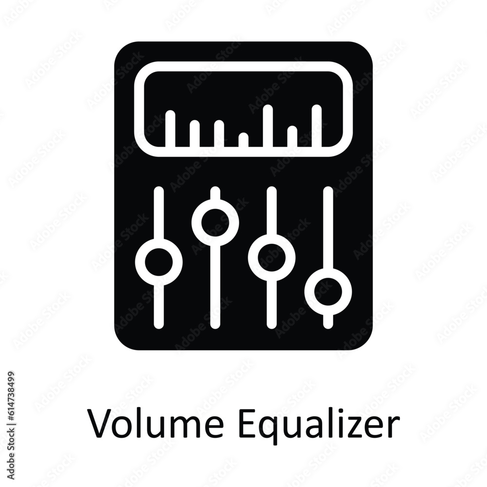 Poster volume equalizer vector solid icon design illustration. network and communication symbol on white ba
