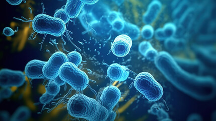Microscopic bacteria illustration