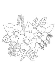 Flower mandala illustration. Oriental pattern, vintage decorative elements Easy mandala kaleidoscope pattern on white background 
Adult coloring page 