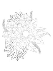 Flower mandala illustration. Oriental pattern, vintage decorative elements Easy mandala kaleidoscope pattern on white background 
Adult coloring page 