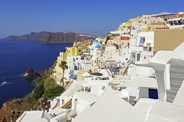 Glimpse of the village of Oia, island of Santorini