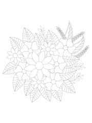 
   Flowers  Leaves Coloring page Adult.Contour drawing of a mandala on a white background.  Vector illustration Floral Mandala Coloring Pages, Flower Mandala Coloring Page, Coloring Page For Adul   