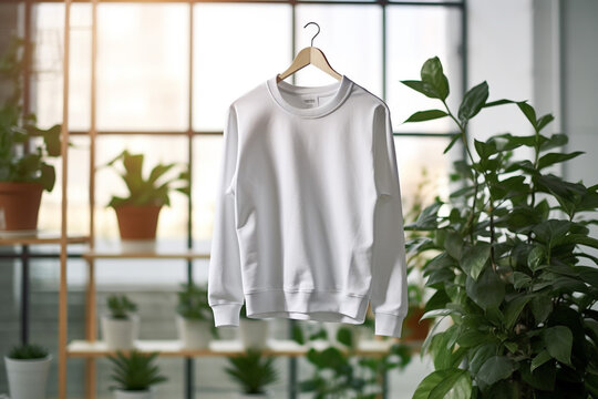 White Shirt Hanging On Hangers Gildan White Sweatshirt Plain White Sweatshirt Hd Wallpaper