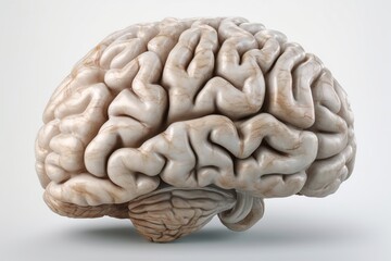 organ male brain on a white background. generative ai.