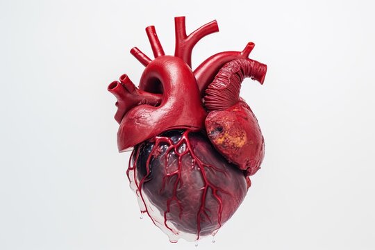 organ male heart on a white background. . generative ai.