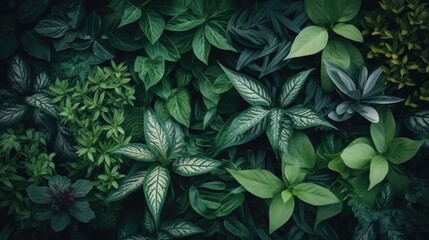 Naklejka na ściany i meble Green foliage background