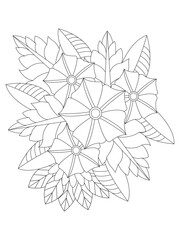 Fototapeta premium Flower mandala illustration. Oriental pattern, vintage decorative elements Easy mandala kaleidoscope pattern on white background Adult coloring page 