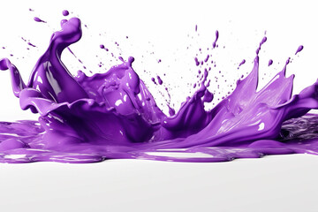 Splash of purple paint isolated on white background. Generative art.