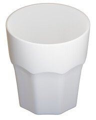 3d illustration of an octagonal white ceramic glass isolated.