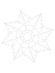 
   Flowers  Leaves Coloring page Adult.Contour drawing of a mandala on a white background.  Vector illustration Floral Mandala Coloring Pages, Flower Mandala Coloring Page, Coloring Page For Adul    